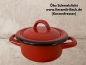 Preview: Öko-Schmelzlichtbrenner im Emaille Topf mit Deckel rot